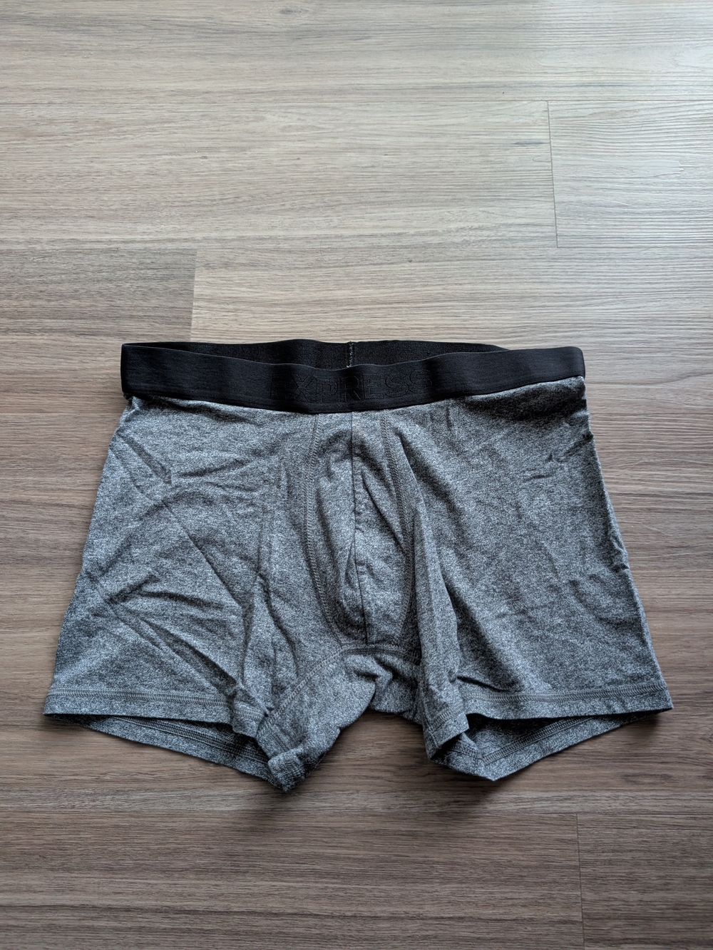 Express Men's Gray Boxer Briefs with Black Waistband